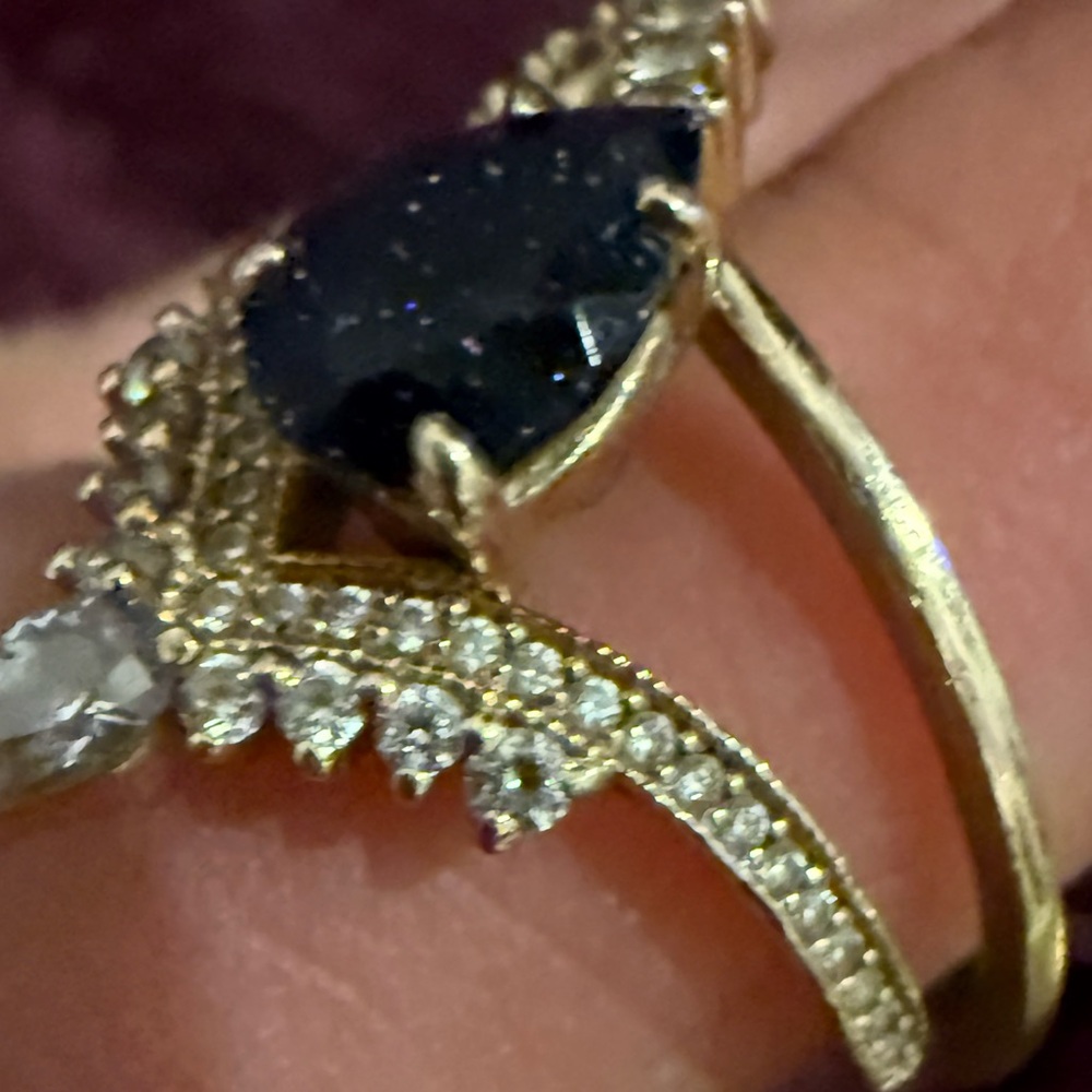 14 karat blue sandstone engagement ring Women's Ring (video included) - Picture 5 of 17